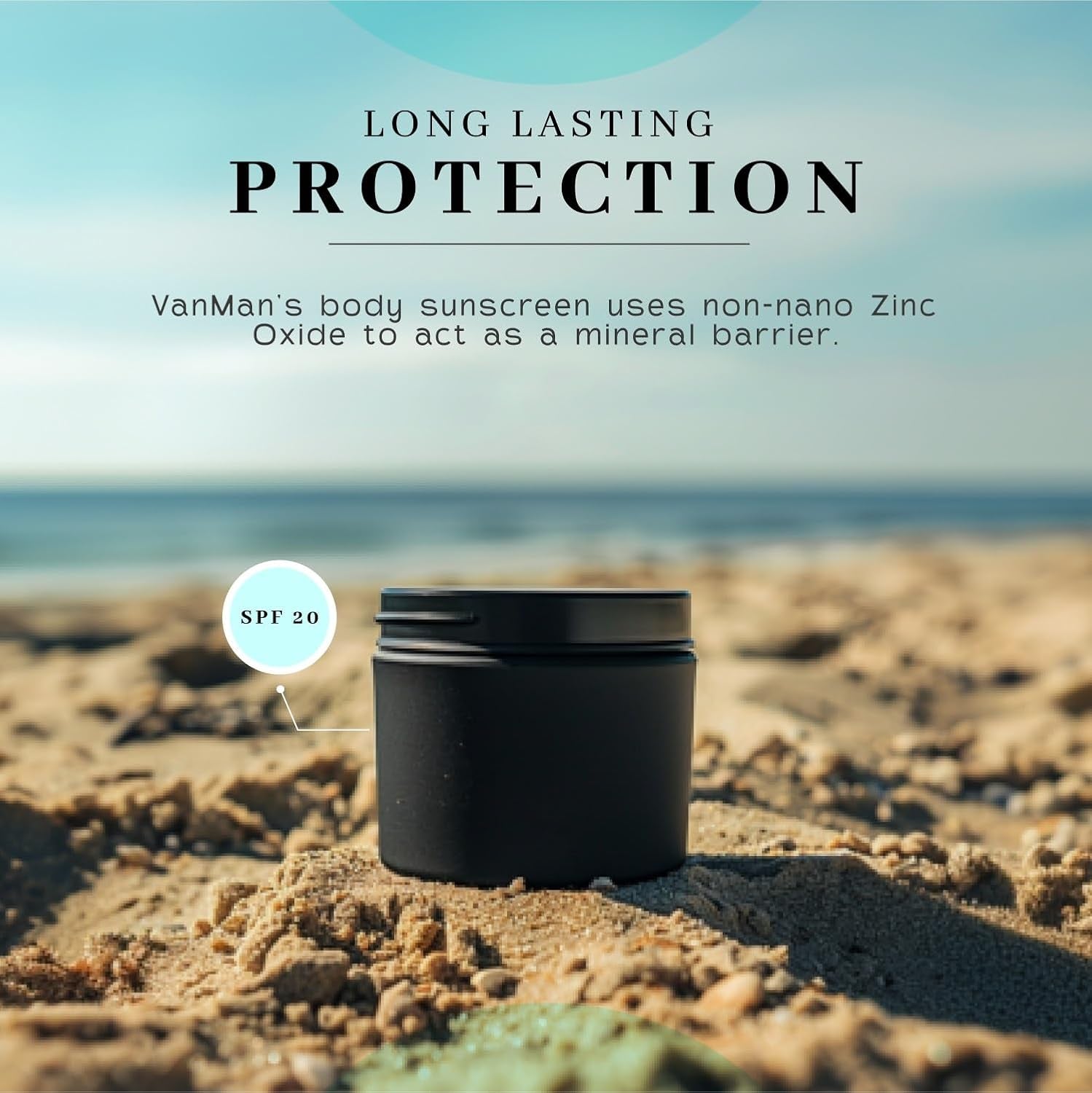 Vanman'S - Zinc and Tallow Sunscreen (3 Pack) - Water Resistant 20 SPF Beef Tallow Sunscreen with Olive Oil, Beeswax - Mineral with Non-Nano Minerals - 2.5 Ounce