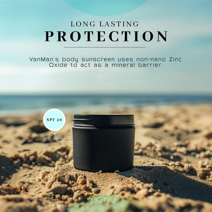 Vanman'S - Zinc and Tallow Sunscreen (3 Pack) - Water Resistant 20 SPF Beef Tallow Sunscreen with Olive Oil, Beeswax - Mineral with Non-Nano Minerals - 2.5 Ounce